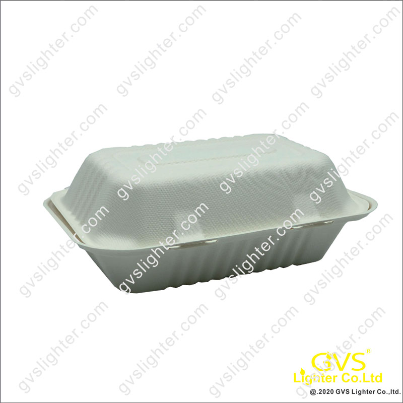 GVS Lunch BIO Cane Pulp Box 1000 ml- Heavyduty/hard  Briani / Fried Rice/ Grill Chicken & Chips/ Fried fish