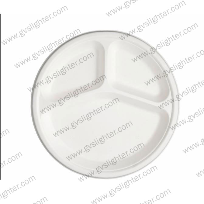10/3 Cane Pulp Bio 3 Compartment Plate Thalis